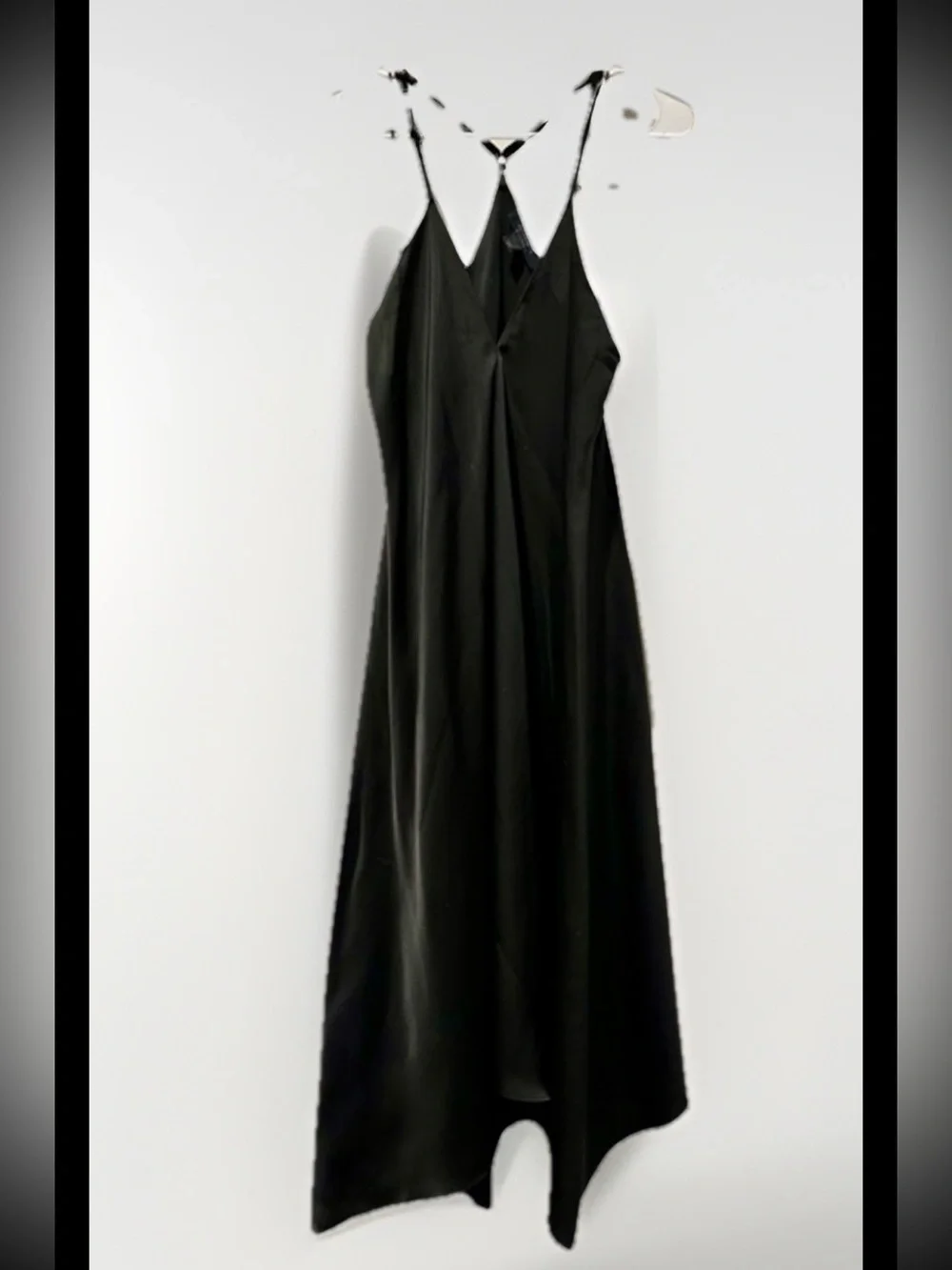 All Saints - Lil Strappy Black Satin
Asymmetric Midi Dress - Size 4 - Picture 6 of 8
